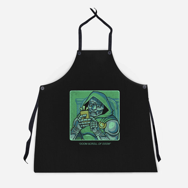 Doom Scroll Of Doom-Unisex-Kitchen-Apron-grevalra