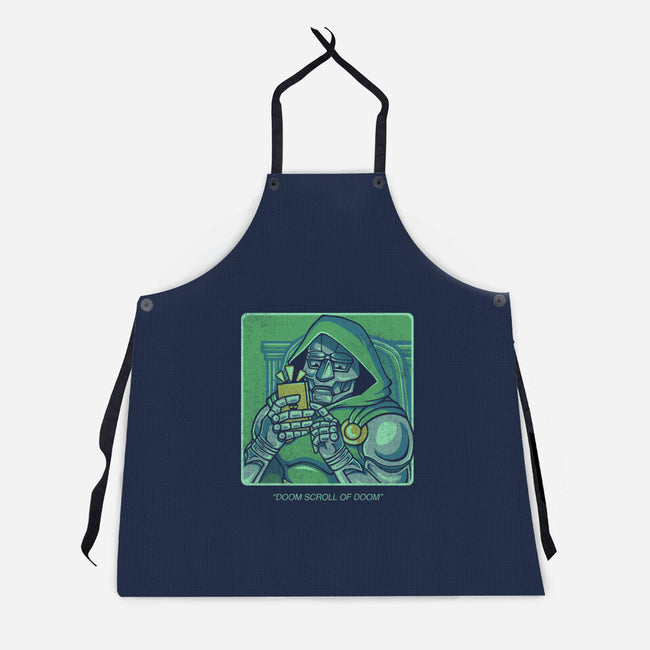 Doom Scroll Of Doom-Unisex-Kitchen-Apron-grevalra