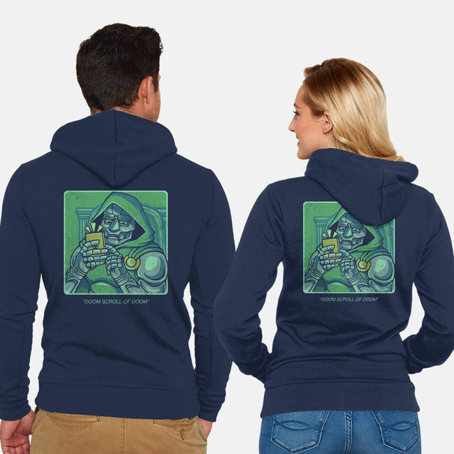Doom Scroll Of Doom-Unisex-Zip-Up-Sweatshirt-grevalra