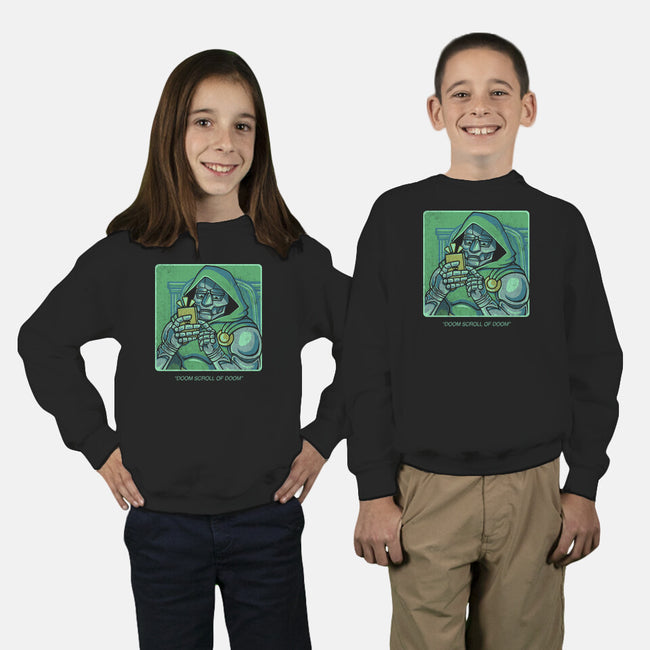 Doom Scroll Of Doom-Youth-Crew Neck-Sweatshirt-grevalra