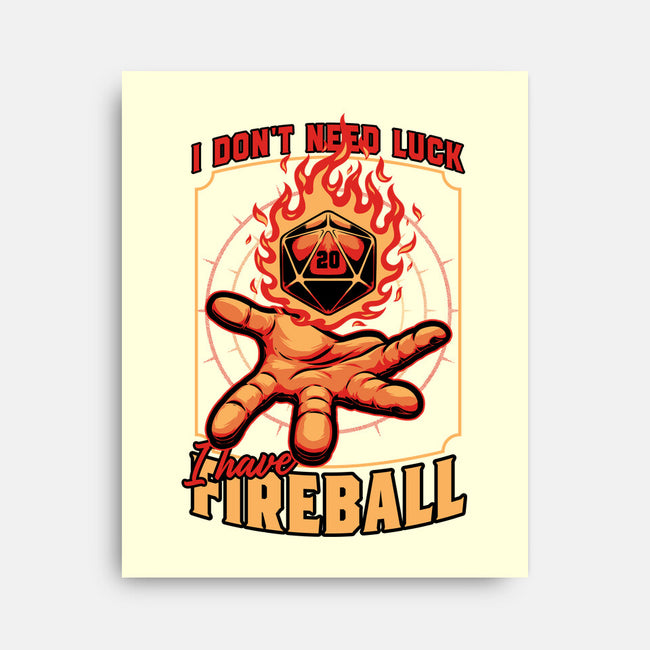 RPG Dice Luck Fireball-None-Stretched-Canvas-Studio Mootant