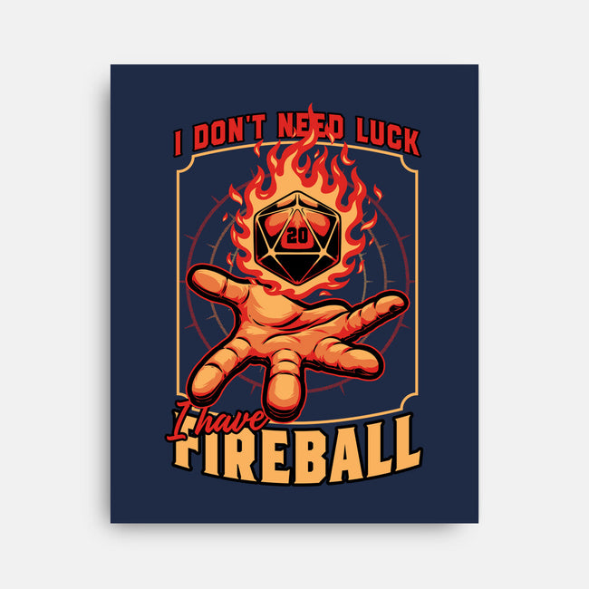 RPG Dice Luck Fireball-None-Stretched-Canvas-Studio Mootant