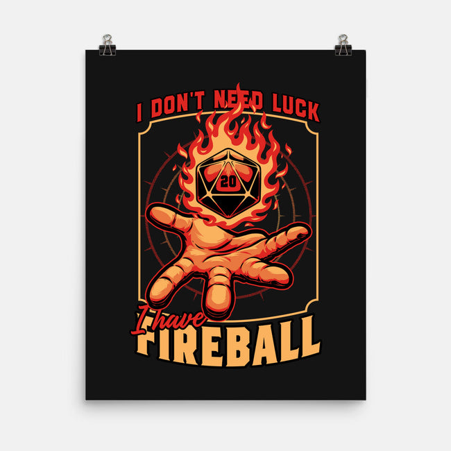 RPG Dice Luck Fireball-None-Matte-Poster-Studio Mootant