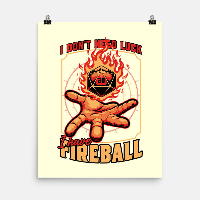 RPG Dice Luck Fireball-None-Matte-Poster-Studio Mootant