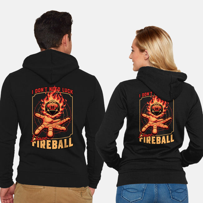 RPG Dice Luck Fireball-Unisex-Zip-Up-Sweatshirt-Studio Mootant
