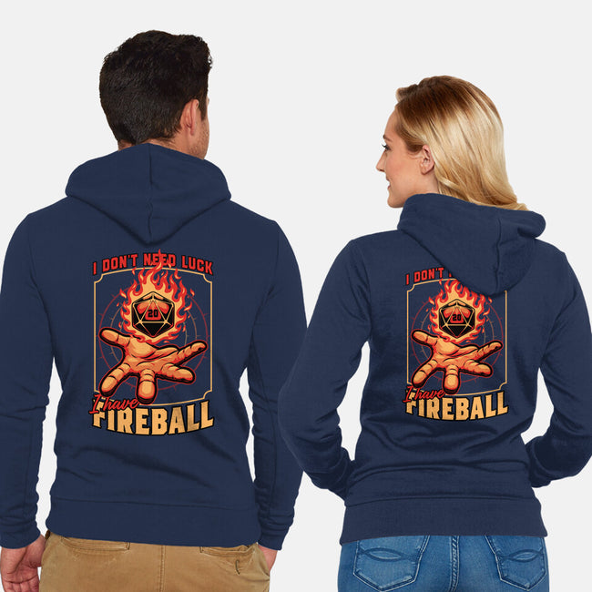 RPG Dice Luck Fireball-Unisex-Zip-Up-Sweatshirt-Studio Mootant