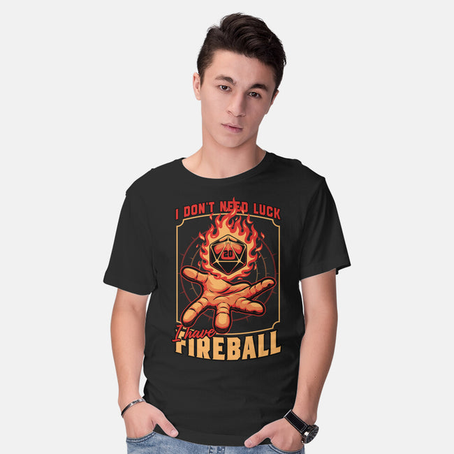 RPG Dice Luck Fireball-Mens-Basic-Tee-Studio Mootant