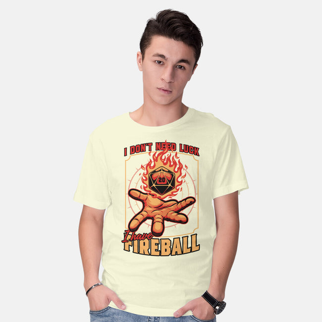RPG Dice Luck Fireball-Mens-Basic-Tee-Studio Mootant
