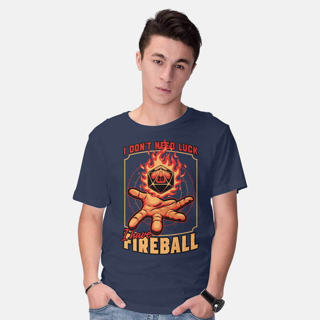 RPG Dice Luck Fireball-Mens-Basic-Tee-Studio Mootant