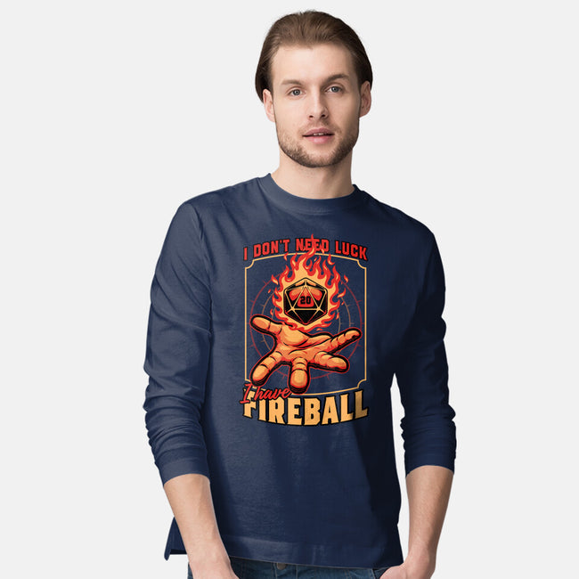 RPG Dice Luck Fireball-Mens-Long Sleeved-Tee-Studio Mootant