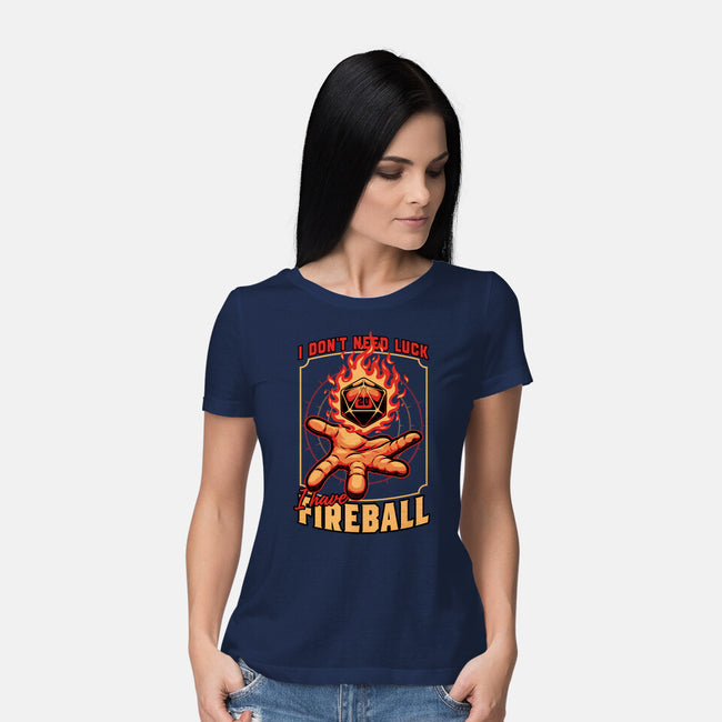 RPG Dice Luck Fireball-Womens-Basic-Tee-Studio Mootant