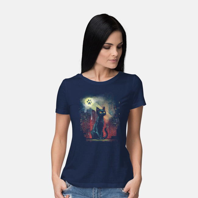 Cat Signal-Womens-Basic-Tee-zascanauta