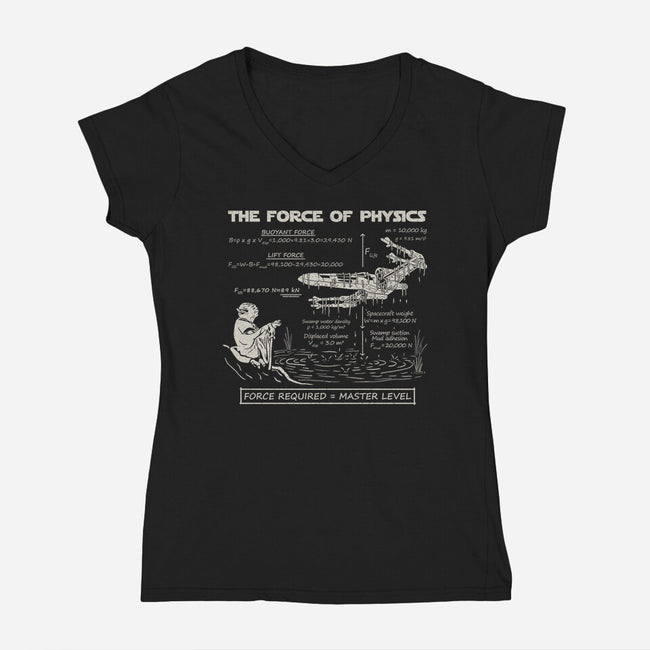 The Force Of Physics-Womens-V-Neck-Tee-NMdesign