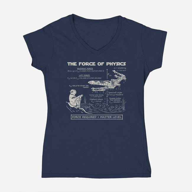 The Force Of Physics-Womens-V-Neck-Tee-NMdesign
