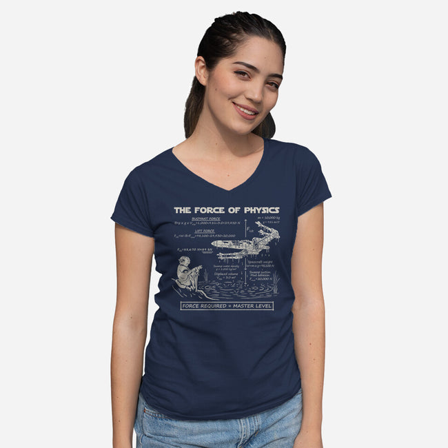 The Force Of Physics-Womens-V-Neck-Tee-NMdesign