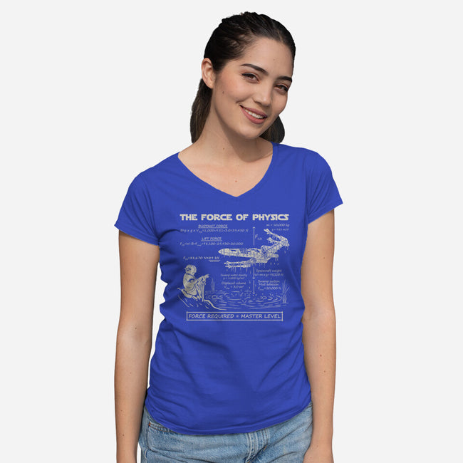 The Force Of Physics-Womens-V-Neck-Tee-NMdesign
