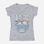 Noodle Bath-Womens-V-Neck-Tee-GODZILLARGE