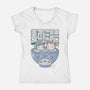 Noodle Bath-Womens-V-Neck-Tee-GODZILLARGE