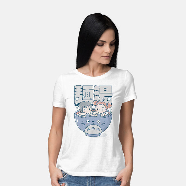 Noodle Bath-Womens-Basic-Tee-GODZILLARGE