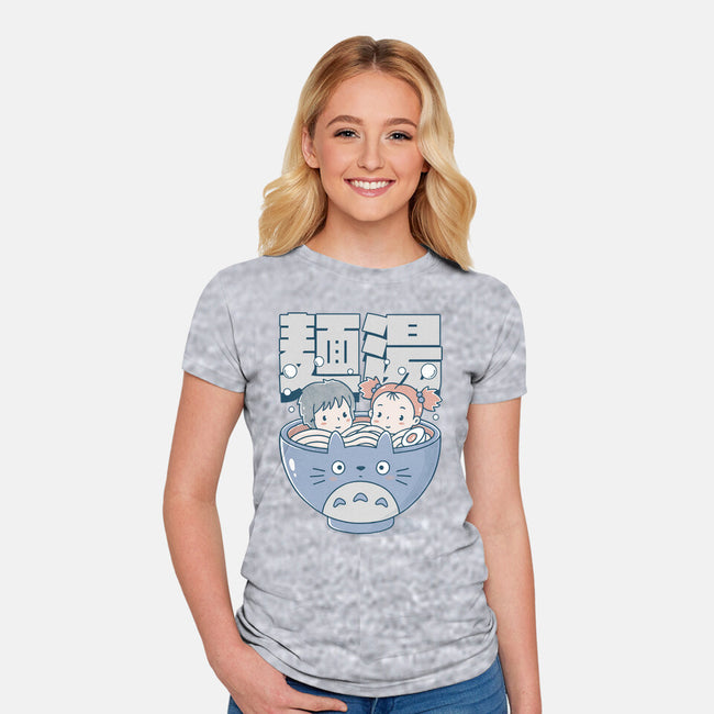 Noodle Bath-Womens-Fitted-Tee-GODZILLARGE