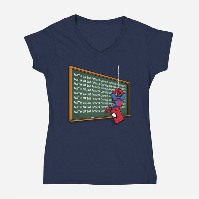 Spider Detention-Womens-V-Neck-Tee-Barbadifuoco