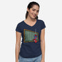 Spider Detention-Womens-V-Neck-Tee-Barbadifuoco