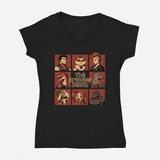 Dungeon Crawler Bunch-Womens-V-Neck-Tee-Studio Mootant