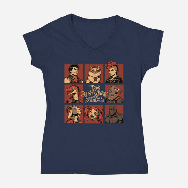 Dungeon Crawler Bunch-Womens-V-Neck-Tee-Studio Mootant