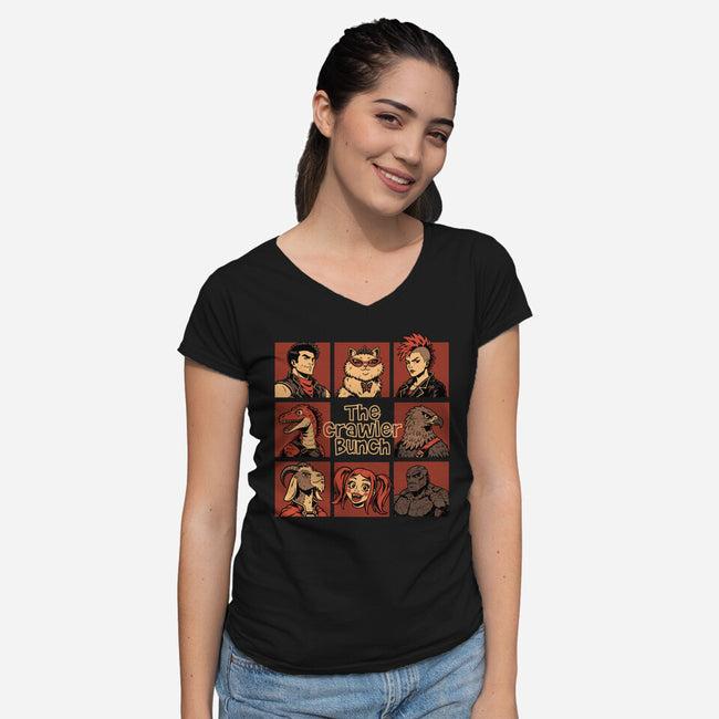 Dungeon Crawler Bunch-Womens-V-Neck-Tee-Studio Mootant