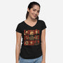 Dungeon Crawler Bunch-Womens-V-Neck-Tee-Studio Mootant