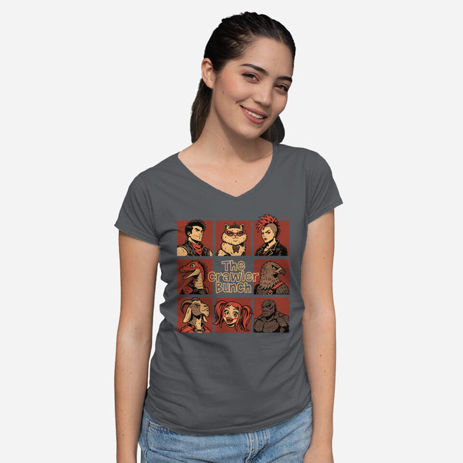 Dungeon Crawler Bunch-Womens-V-Neck-Tee-Studio Mootant