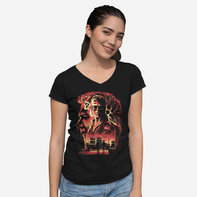 Where Is My Mind-Womens-V-Neck-Tee-zascanauta