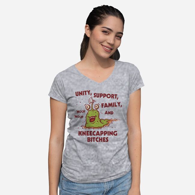 Unity Support And Family-Womens-V-Neck-Tee-kg07