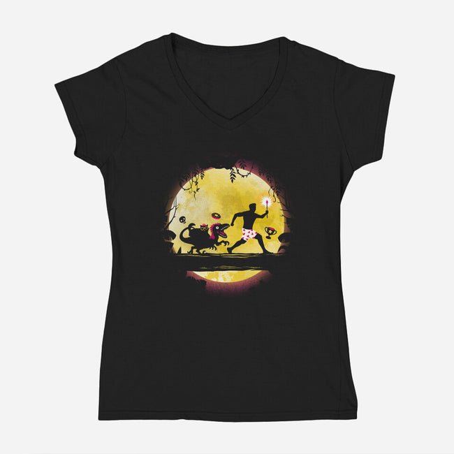 Dungeon Matata-Womens-V-Neck-Tee-dandingeroz