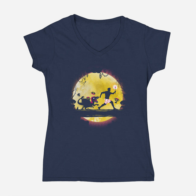 Dungeon Matata-Womens-V-Neck-Tee-dandingeroz