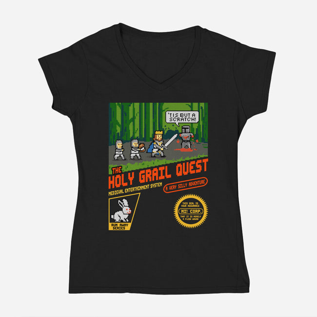 The Holy Grail Quest-Womens-V-Neck-Tee-erion_designs