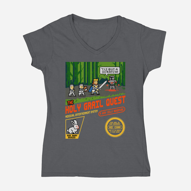The Holy Grail Quest-Womens-V-Neck-Tee-erion_designs