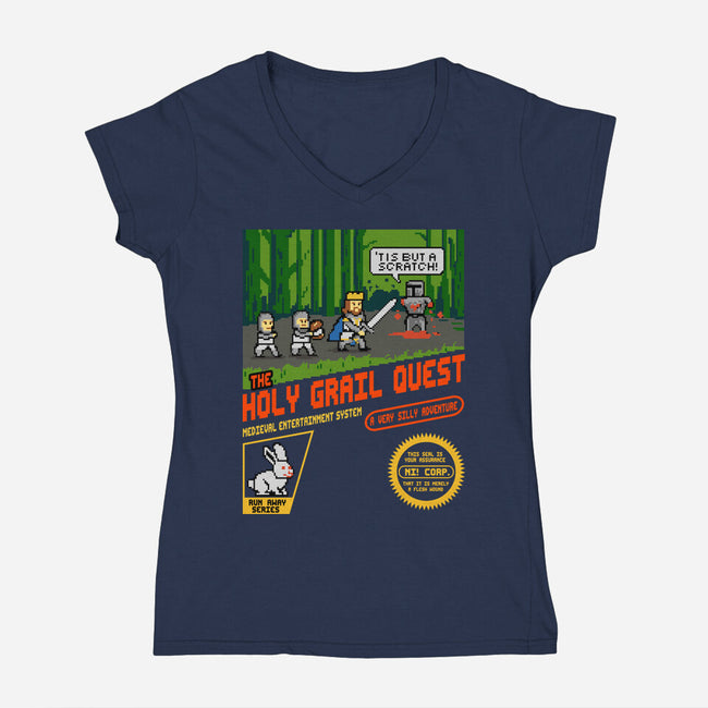 The Holy Grail Quest-Womens-V-Neck-Tee-erion_designs