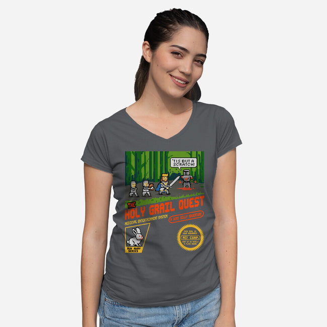 The Holy Grail Quest-Womens-V-Neck-Tee-erion_designs