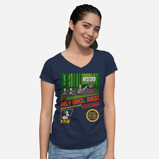 The Holy Grail Quest-Womens-V-Neck-Tee-erion_designs