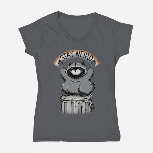 Just Stay Weird-Womens-V-Neck-Tee-pigboom