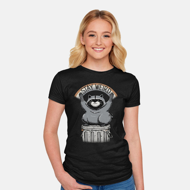 Just Stay Weird-Womens-Fitted-Tee-pigboom