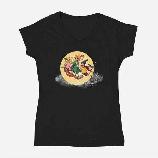 Belchers We Fly-Womens-V-Neck-Tee-DrawnByBryan