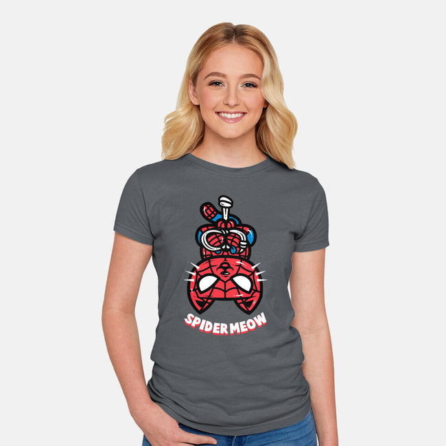Spider Meow-Womens-Fitted-Tee-krisren28