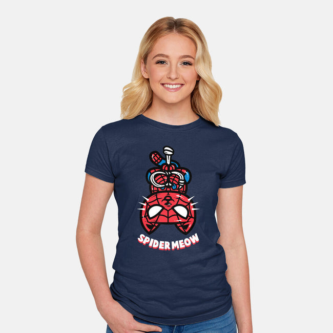 Spider Meow-Womens-Fitted-Tee-krisren28