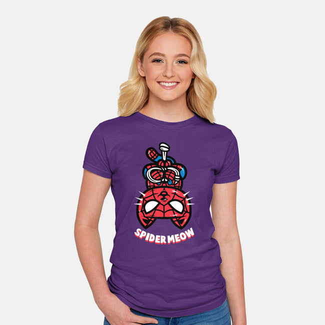 Spider Meow-Womens-Fitted-Tee-krisren28
