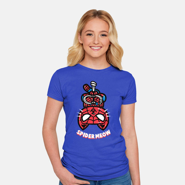 Spider Meow-Womens-Fitted-Tee-krisren28