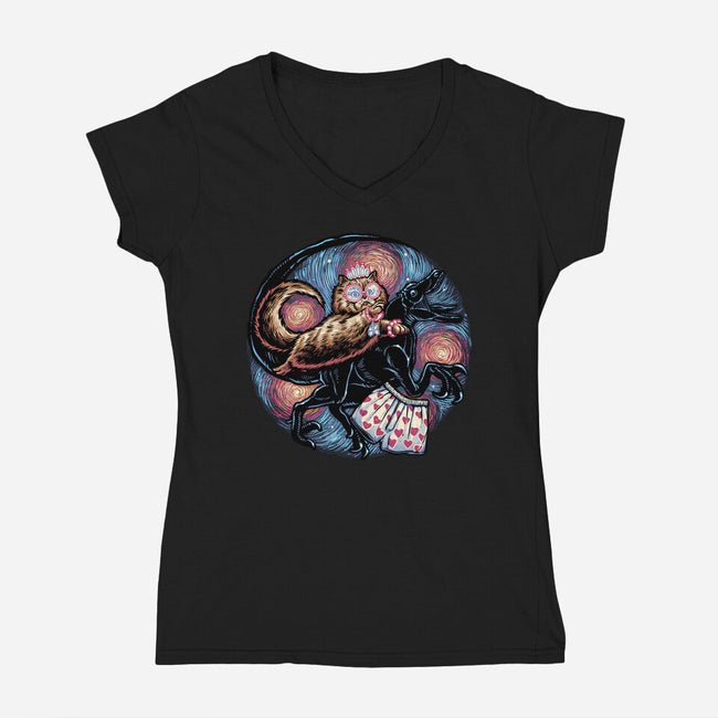 Into The Dungeon We Go-Womens-V-Neck-Tee-glitchygorilla