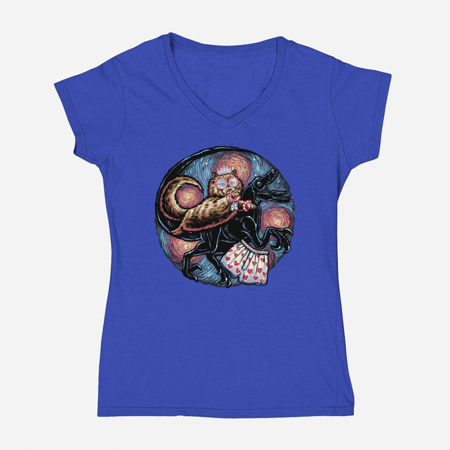Into The Dungeon We Go-Womens-V-Neck-Tee-glitchygorilla