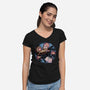 Into The Dungeon We Go-Womens-V-Neck-Tee-glitchygorilla